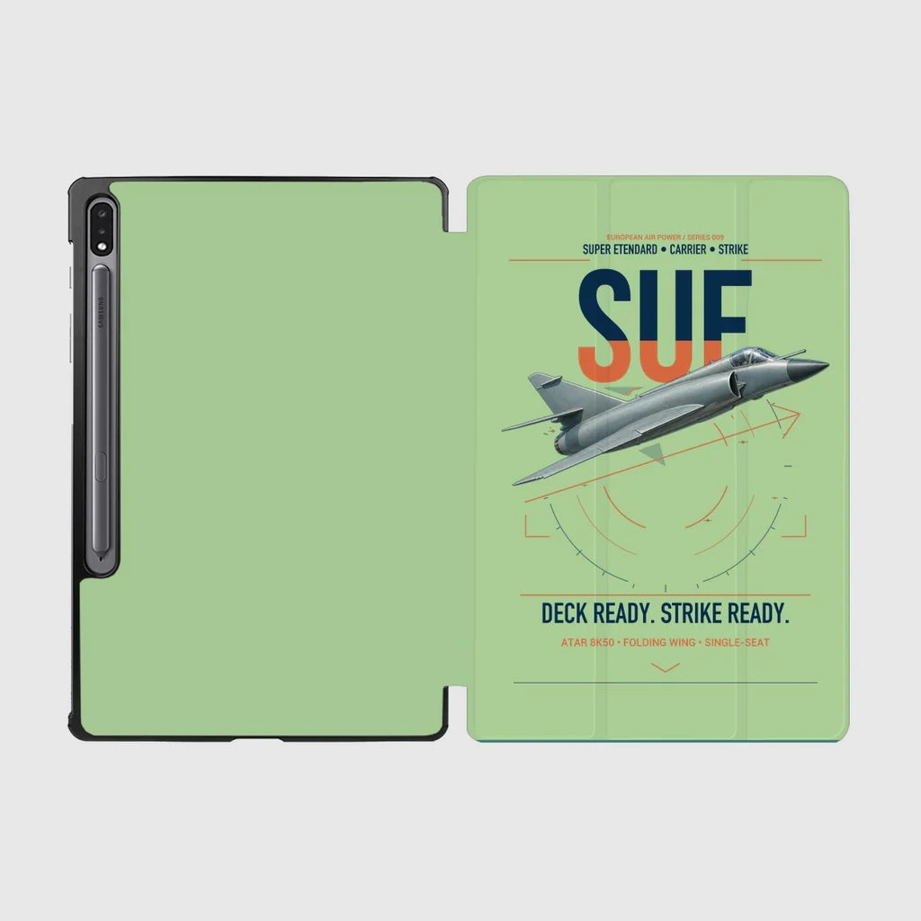 Dassault Super Étendard design on light green samsung tablet tablet case