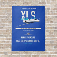Thumbnail for Cessna Citation XLS vertical canvas print - no frame - blue background