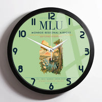 Thumbnail for Monroe Regional Airport (MLU) design on light green framed wall clock