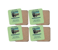 Thumbnail for PW6000 design on light green 4 pieces set coaster