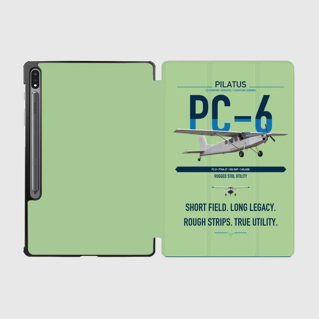 Pilatus PC-6 Porter design on light green samsung tablet tablet case