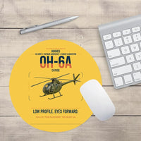 Thumbnail for Hughes OH-6A Cayuse design on yellow round mouse pad