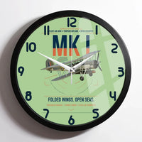 Thumbnail for Fairey Swordfish Mk I design on light green framed wall clock