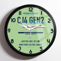 Thumbnail for Cessna Citation CJ4 Gen2 design on light green framed wall clock