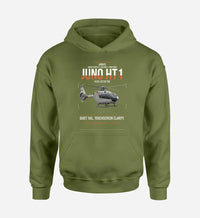 Thumbnail for Airbus H135 Juno HT1 design on green army double-side hoodie, single-side print