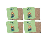 Thumbnail for Wiley Post–Will Rogers Memorial Airport (BRW) design on light green 4 pieces set coaster
