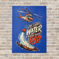 Thumbnail for We Carry Water Where Roads End vertical canvas print - no frame - blue background