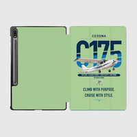 Thumbnail for Cessna 175 Skylark design on light green samsung tablet tablet case