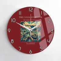 Thumbnail for VINTAGE G4077 - The Canal Stopover - Designed Wall Clocks design on darkred no-frame