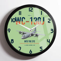 Thumbnail for WC-130J Hurricane Hunter design on light green framed wall clock