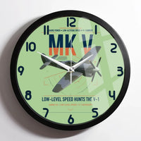 Thumbnail for Hawker Tempest Mk V design on light green framed wall clock