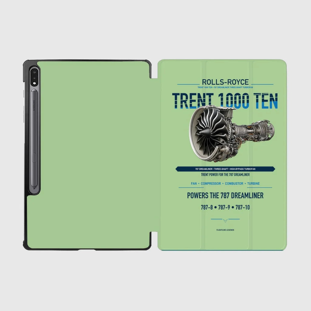 TRENT 1000 TEN design on light green samsung tablet tablet case