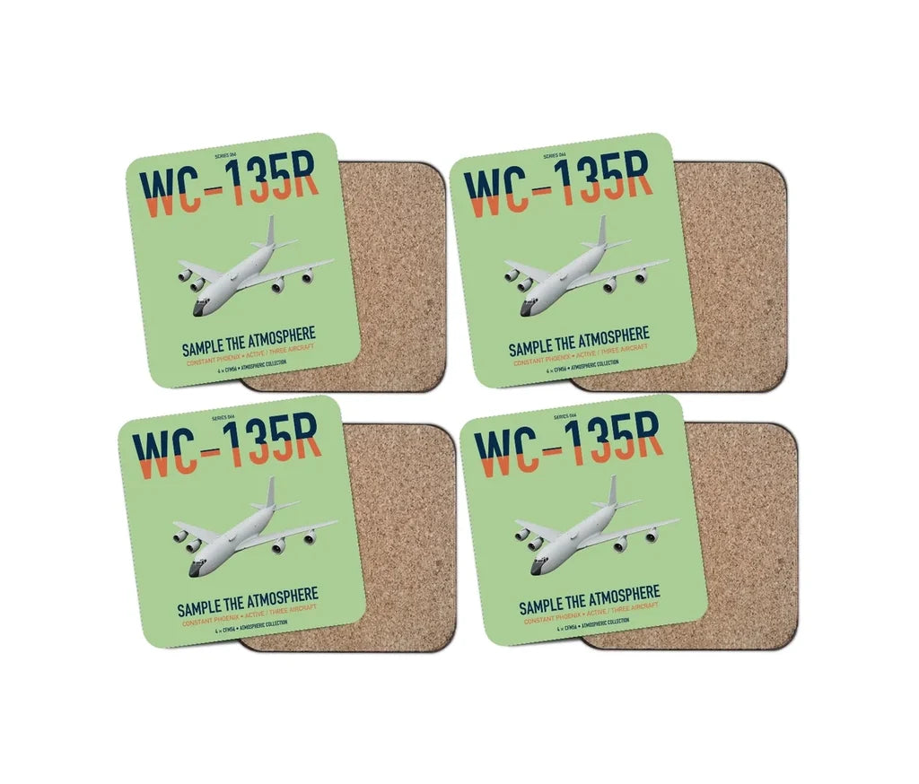WC-135R Constant Phoenix design on light green 4 pieces set coaster