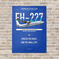 Thumbnail for Fairchild Hiller FH-227B vertical canvas print - no frame - blue background