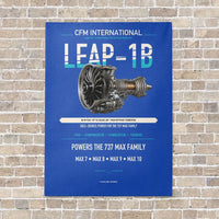 Thumbnail for CFM LEAP-1B vertical canvas print - no frame - blue background