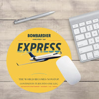 Thumbnail for Bombardier Global Express design on yellow round mouse pad
