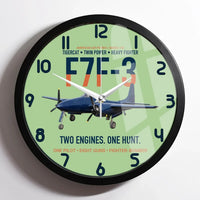Thumbnail for F7F-3 Tigercat Two Engines One Hunt design on light green framed wall clock