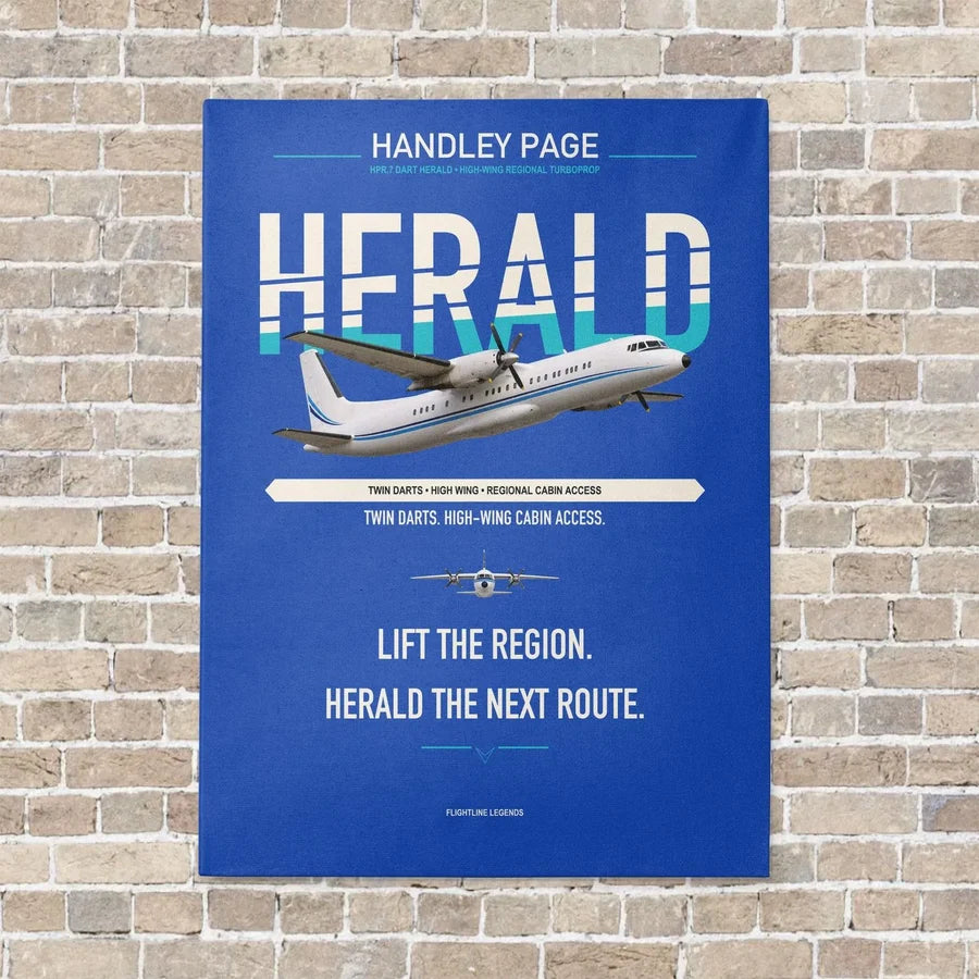 Handley Page HPR.7 Dart Herald vertical canvas print - no frame - blue background