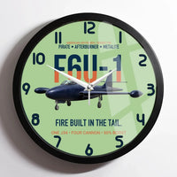 Thumbnail for F6U-1 Pirate Fire Built in the Tail design on light green framed wall clock