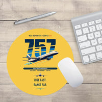 Thumbnail for Boeing 757-200 design on yellow round mouse pad