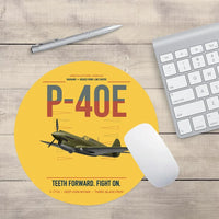 Thumbnail for P-40E Warhawk design on yellow round mouse pad