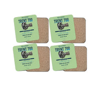 Thumbnail for TRENT 700 design on light green 4 pieces set coaster