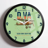 Thumbnail for Albatros D.Va design on light green framed wall clock