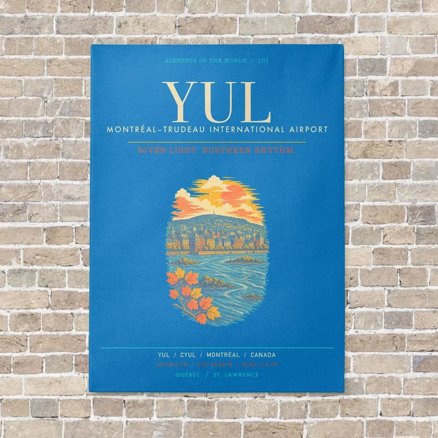 MontrealTrudeau International Airport YUL - Canvas Framed - Turquoise
