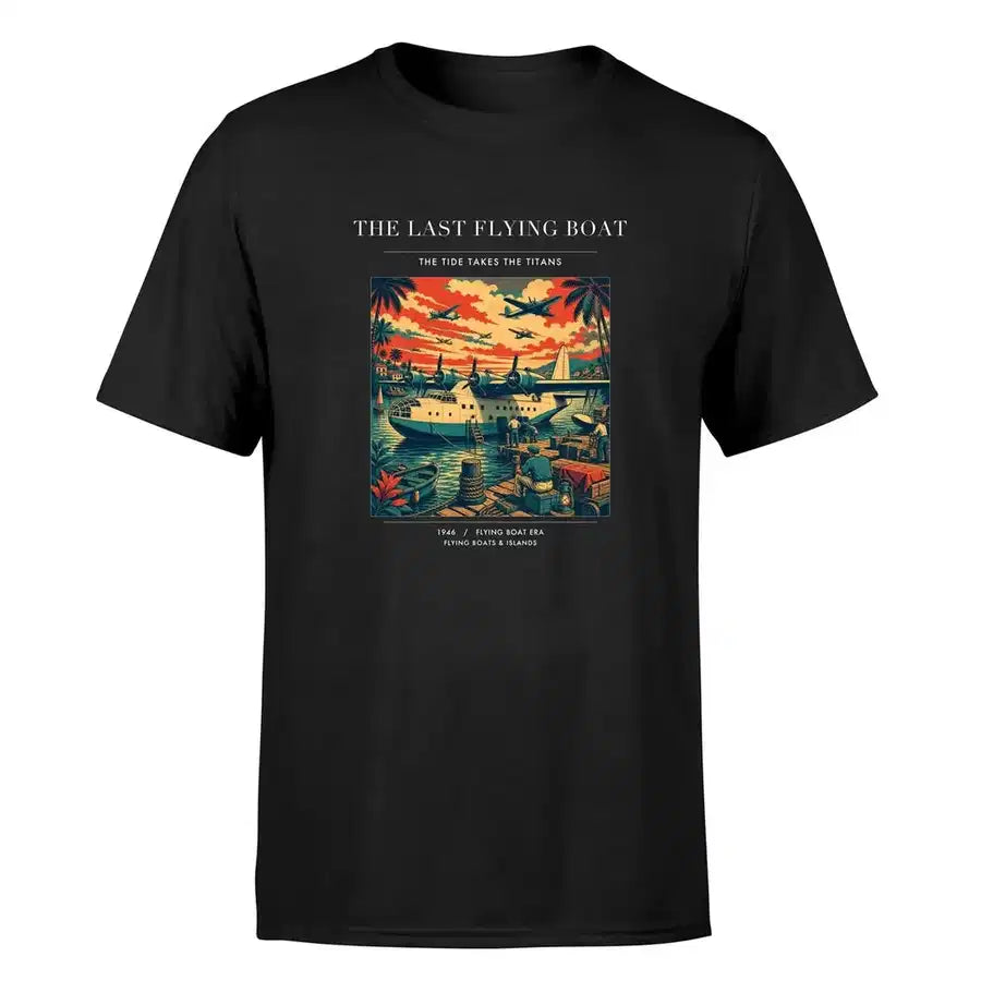 VINTAGE G4079 - The Last Flying Boat - Premium T-Shirt design on black premium t shirt