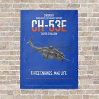 Thumbnail for Sikorsky CH-53E Super Stallion vertical canvas print - no frame - blue background