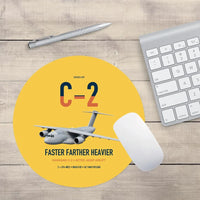 Thumbnail for Kawasaki C-2 design on yellow round mouse pad