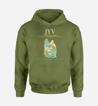 Thumbnail for Jyväskylä Airport (JYV) design on green army hoodie single-side print