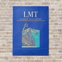 Thumbnail for Klamath Falls Airport LMT vertical canvas print - no frame - blue background