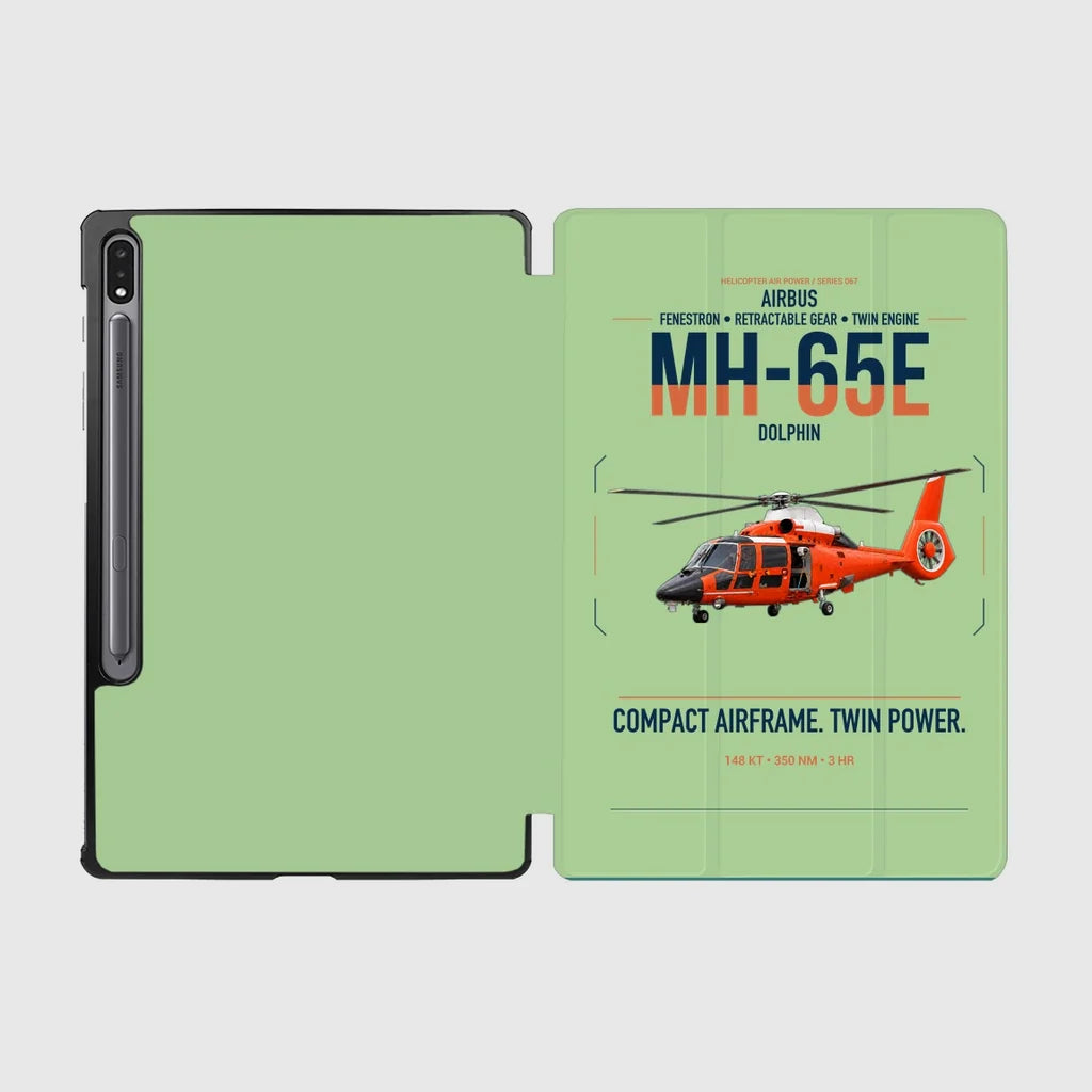 Airbus MH-65E Dolphin design on light green samsung tablet tablet case