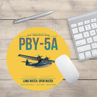 Thumbnail for PBY-5A Catalina design on yellow round mouse pad