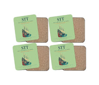 Thumbnail for Cyril E. King Airport (STT) design on light green 4 pieces set coaster