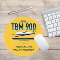 Thumbnail for Daher TBM 900 design on yellow round mouse pad