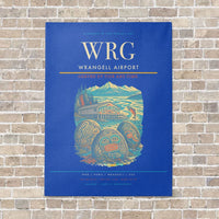 Thumbnail for Wrangell Airport WRG vertical canvas print - no frame - blue background