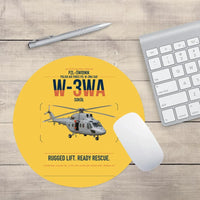 Thumbnail for PZL-Świdnik W-3WA Sokół design on yellow round mouse pad