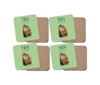 Thumbnail for Turin Airport (TRN) design on light green 4 pieces set coaster