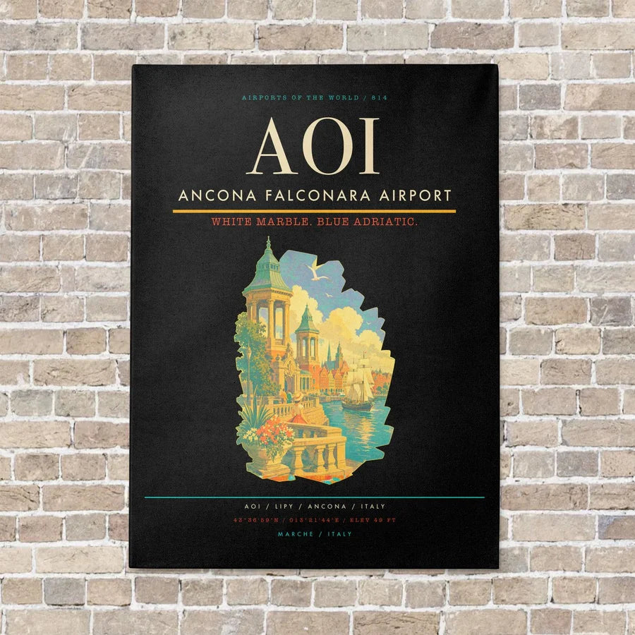 Ancona Falconara Airport AOI - Canvas No Frame - Black
