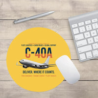 Thumbnail for C-40A Clipper Fleet Logistics Ready design on yellow round mouse pad