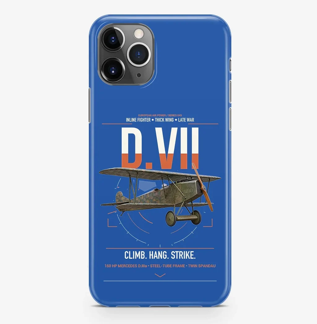 Fokker D.VII design on blue magsafe iphone case, for iPhone Pro Max