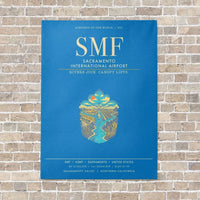 Thumbnail for Sacramento International Airport SMF - Canvas Framed - Turquoise