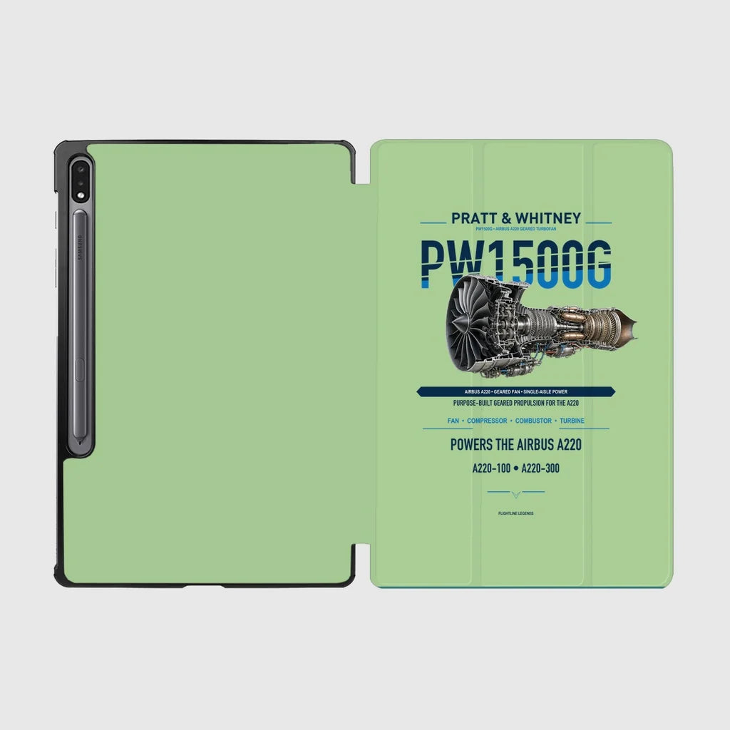 PW1500G design on light green samsung tablet tablet case