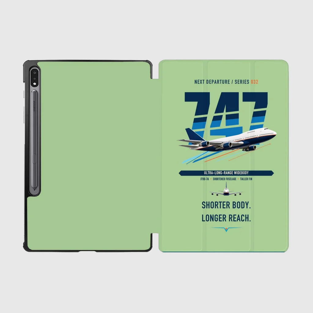 Boeing 747SP design on light green samsung tablet tablet case