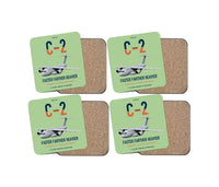 Thumbnail for Kawasaki C-2 design on light green 4 pieces set coaster