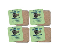Thumbnail for PW4000-100 design on light green 4 pieces set coaster
