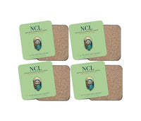 Thumbnail for Newcastle International Airport (NCL) design on light green 4 pieces set coaster