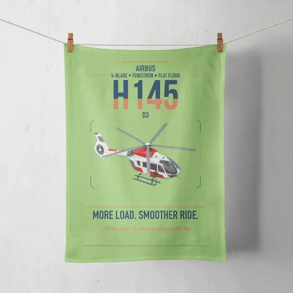 Airbus H145 D3 design on light green towel
